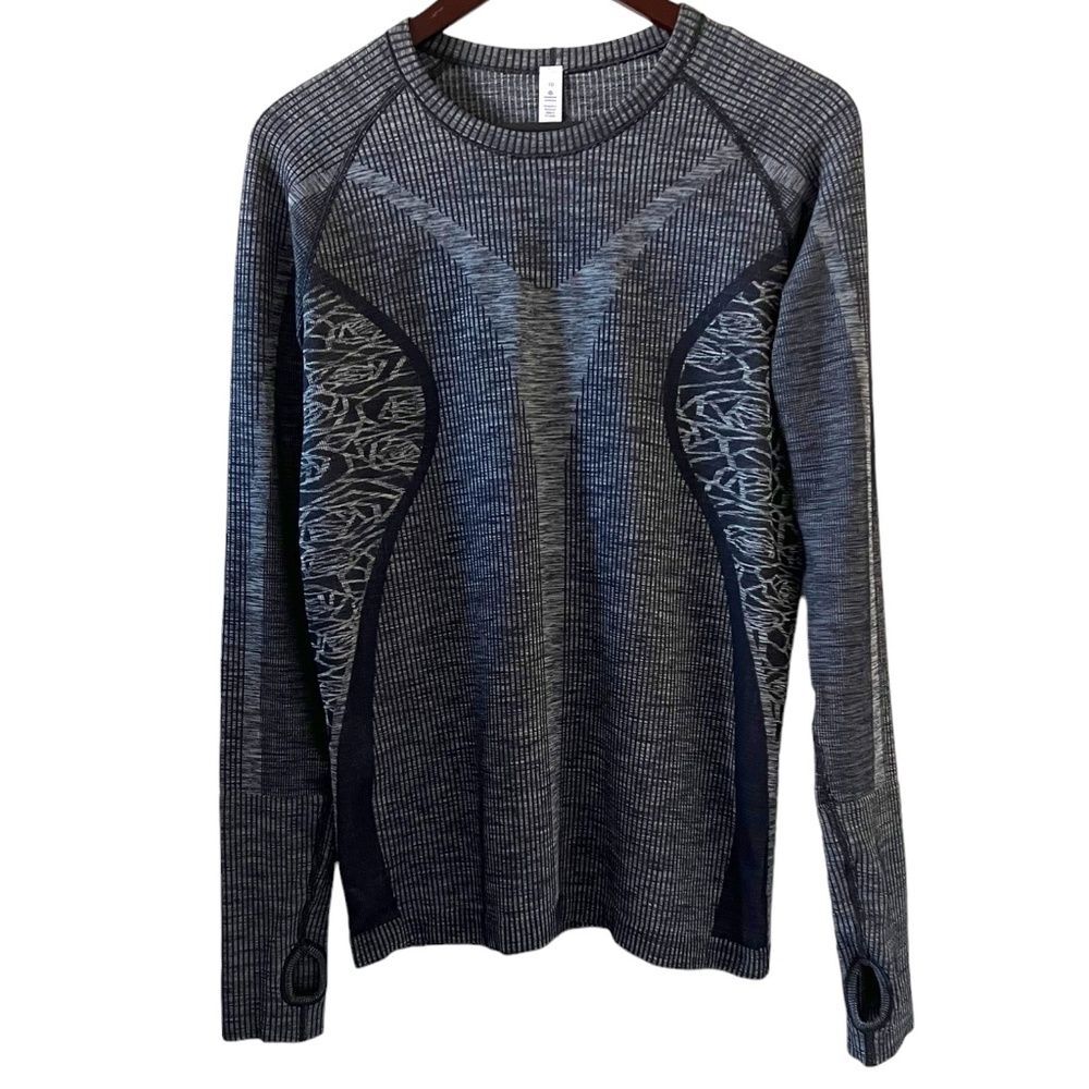 Lululemon Rest Less Pullover Long Sleeve Shirt In Heathered Black Size 10